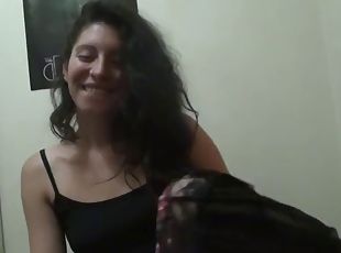 gros-nichons, poilue, chatte-pussy, amateur, hardcore, petite-amie, horny, mignonne, brunette, sucer