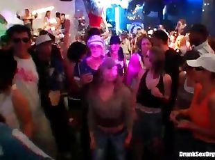 Foam party with lots of frisky women dancing