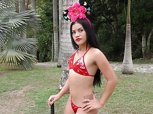 dilettant, babe, junge, latina, bikini