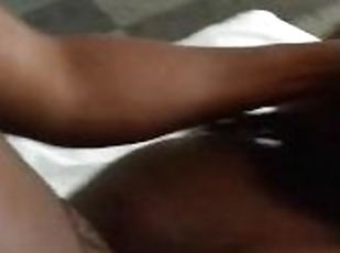 Thick ebony takes black dick doggy backshots