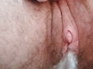 clito, poilue, pisser, chatte-pussy, amateur, fétiche, solo