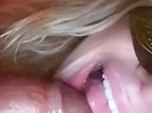 ekstrem, blowjob, deepthroat, svart, første-gang, blond, kveling, pikk, suging