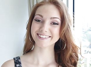 Strawberry blonde beauty is banged and splattered with hot cum