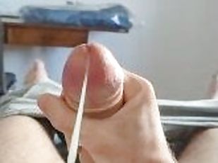 énorme, masturbation, amateur, ejaculation-sur-le-corps, énorme-bite, ados, branlette, point-de-vue, solo, rasé