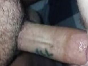 rumpe, doggy, amatør, stor-pikk, milf, creampie, bbw, tattoo, pikk