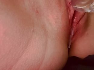 onani, orgasme, amatør, udløsning, legetøj, creampie, blond, dildo, solo, tatovering