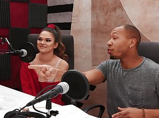 Black dude fucks young girl after erotic interview