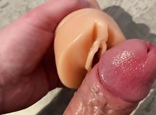 masturbation, amateur, ejaculation-sur-le-corps, énorme-bite, jouet, ejaculation, solo, bite