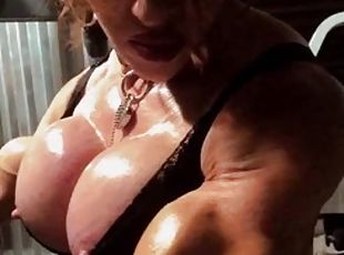 mature, milf, rousse, solo, musclé