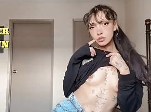 amateur, compilation, petite, fétiche, solo, brunette, tatouage, petits-seins