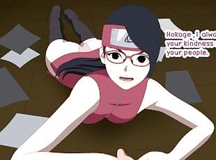 Naruto hokage and adult Sarada sex Boruto hentai cartoon teen kunoichi trainer creampied doggystyle