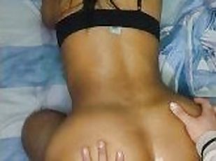 arsch, doggy, anal-sex, babe, immens-glied, schwer, creampie, gesichtspunkt, erste-zeit, schwester