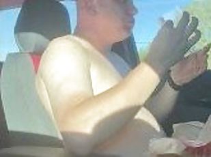 amateur, gay, voiture, culotte, solo