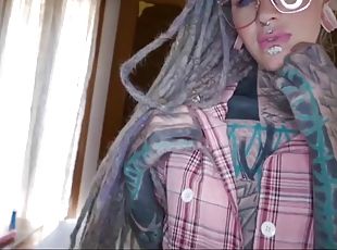 Tattooed nerd Anuskatzz pov fuck hard