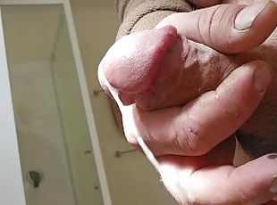 papa, masturbation, amateur, ejaculation-sur-le-corps, énorme-bite, ejaculation, solo, pappounet, lait, bite