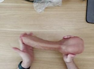 kæmpestor, amatør, anal, legetøj, bøsse, dildo, solo, pik