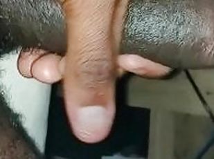 masturbation, amateur, énorme-bite, branlette, black, solo, bite