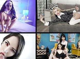 pussy, babes, compilation, trekant, rødhåret, piercet, barbert, goth, tabu, halloween