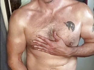 papa, masturbation, gay, secousses, solo, pappounet, musclé, salle-de-gym